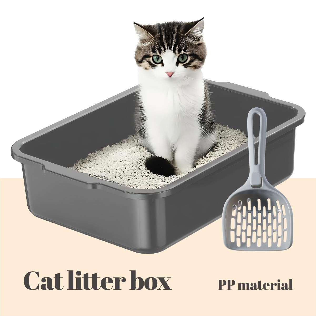 Krihan bac litière ouvert adapté pour chats et petits animaux.