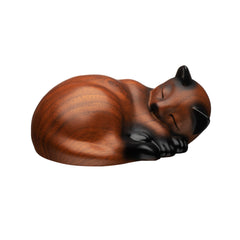 Urne Kriss Art pour chat endormi en résine, finition élégante.