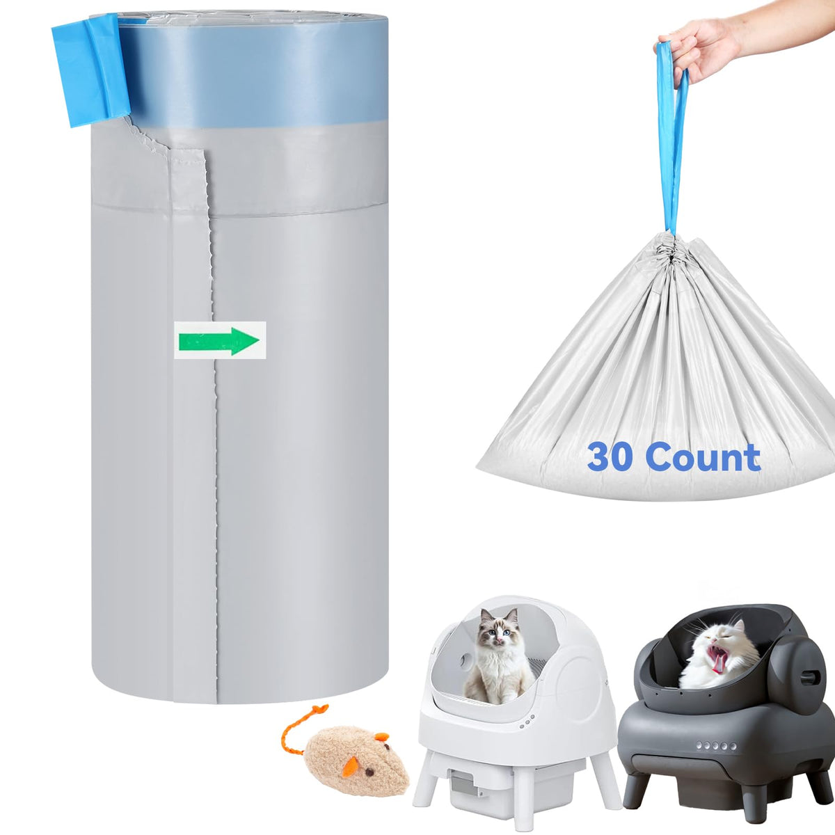 Sacs litière KropBom compatibles Neakasa M1 pour un nettoyage sans contact.