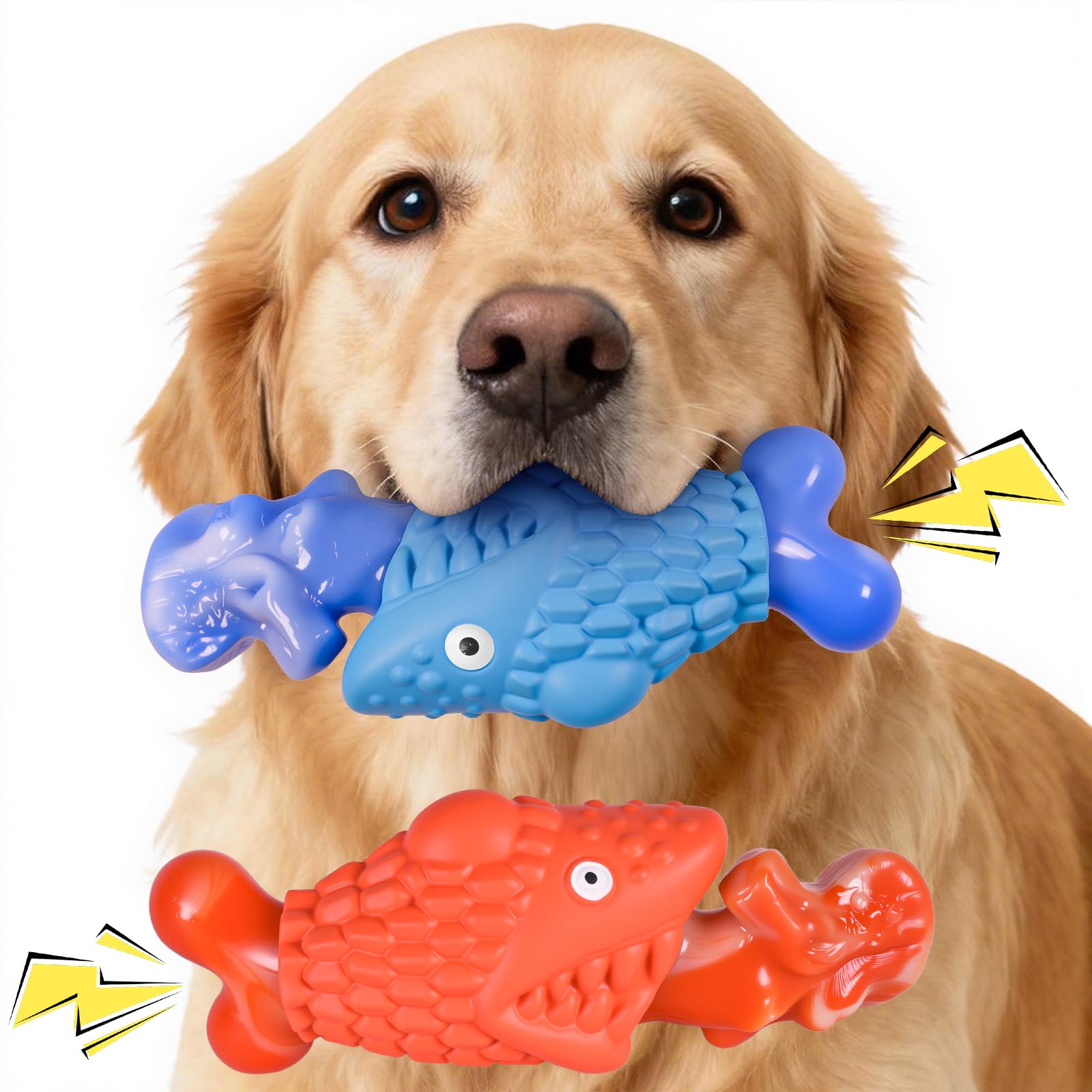 Jouet chien incassable Kseroo – ensemble de deux, idéal pour mors puissants.