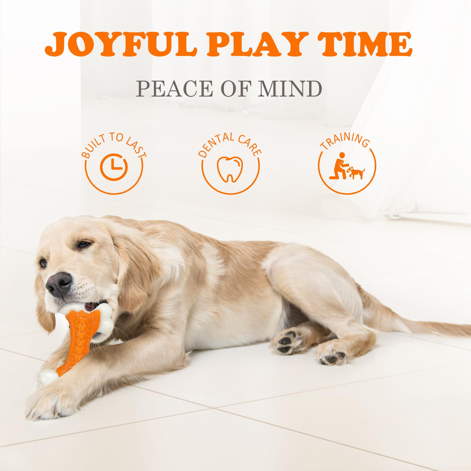 Os nylon ergonomique Kseroo de 8 pouces, prise en main facile pour grands chiens.