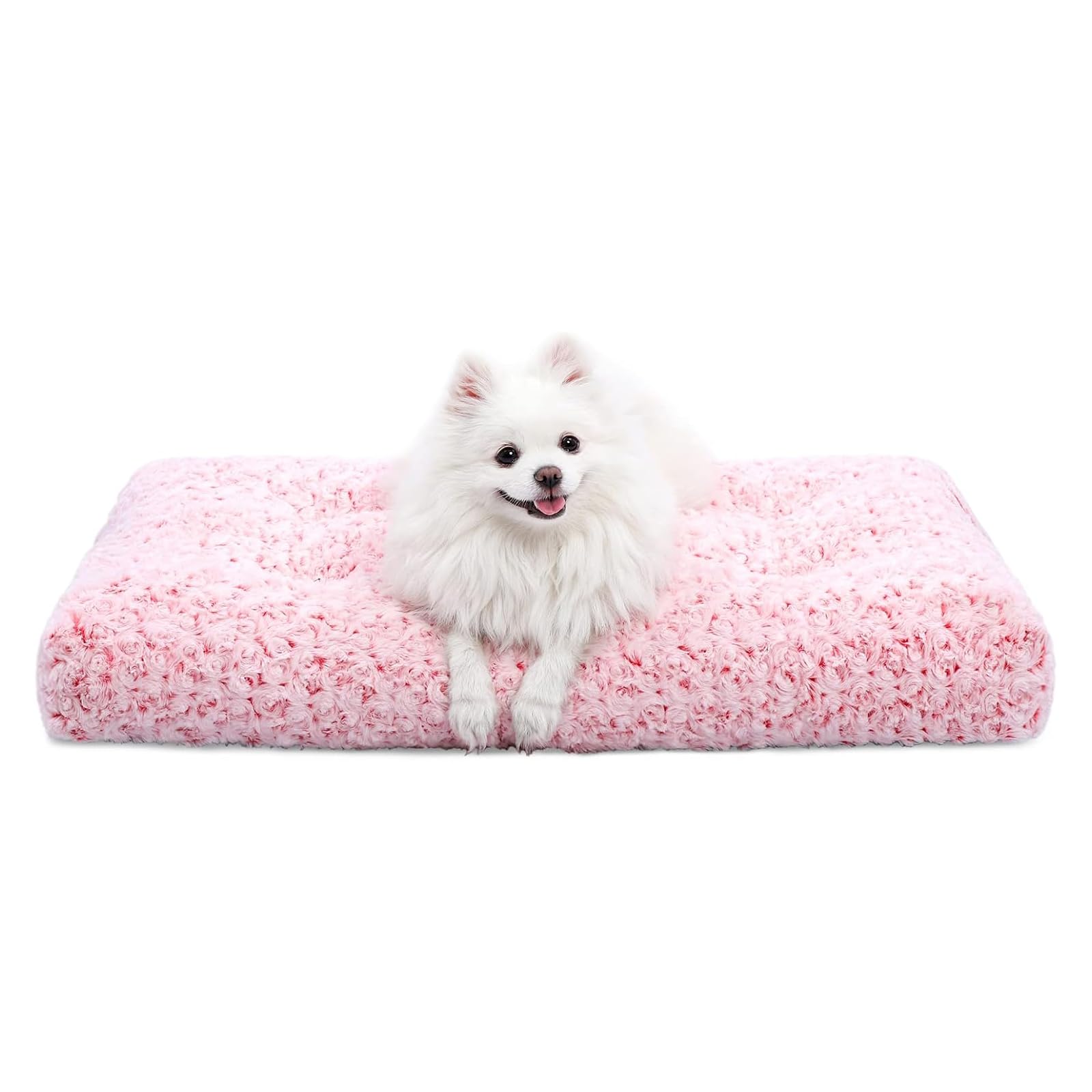 KSIIA lit chien lavable haut de gamme en velours rose, confort durable.