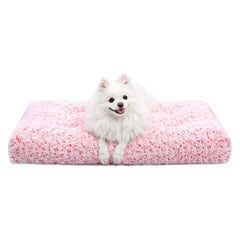 KSIIA lit chien lavable haut de gamme en velours rose, confort durable.