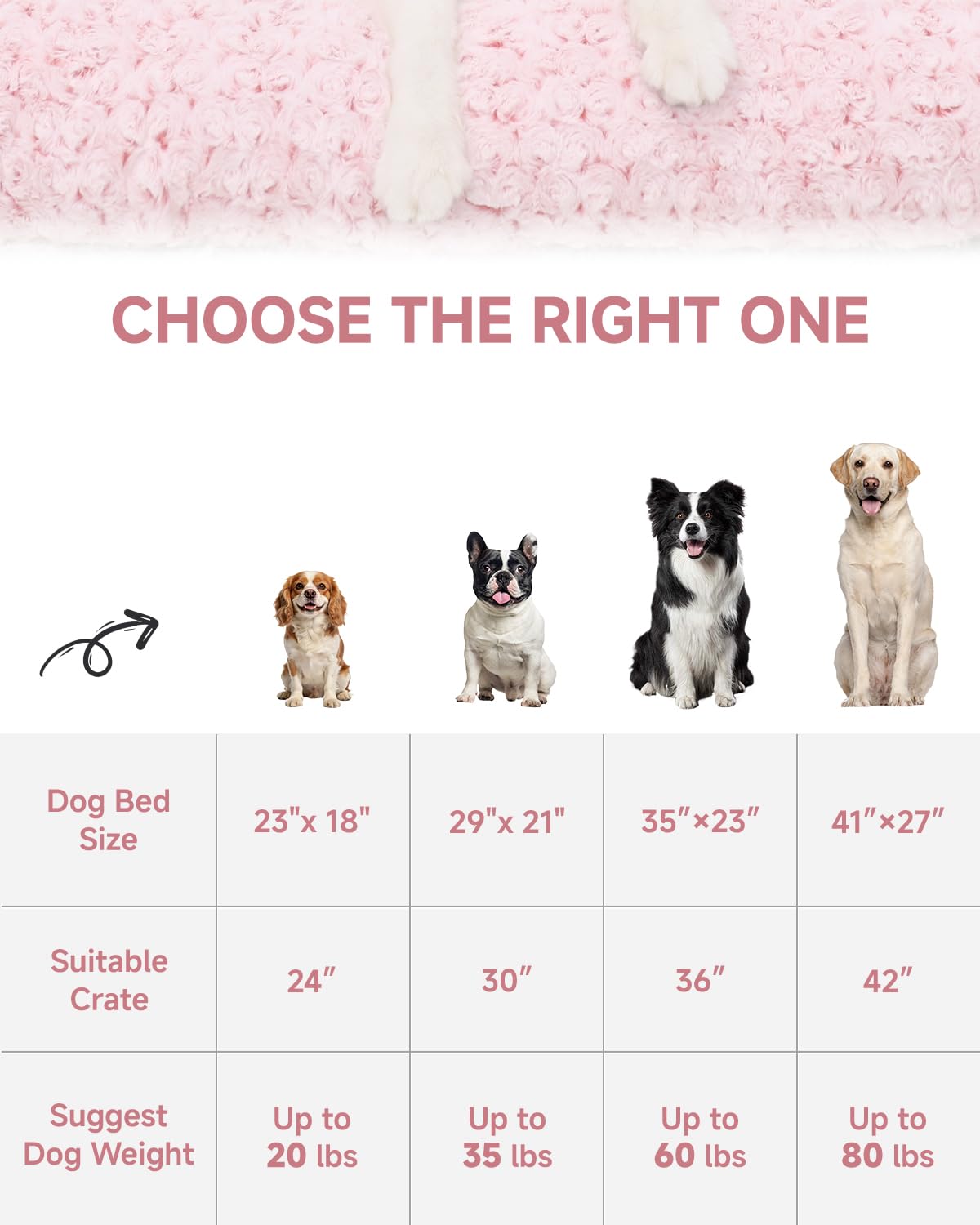 KSIIA lit chien rose, parfait pour voyage en voiture et domicile.