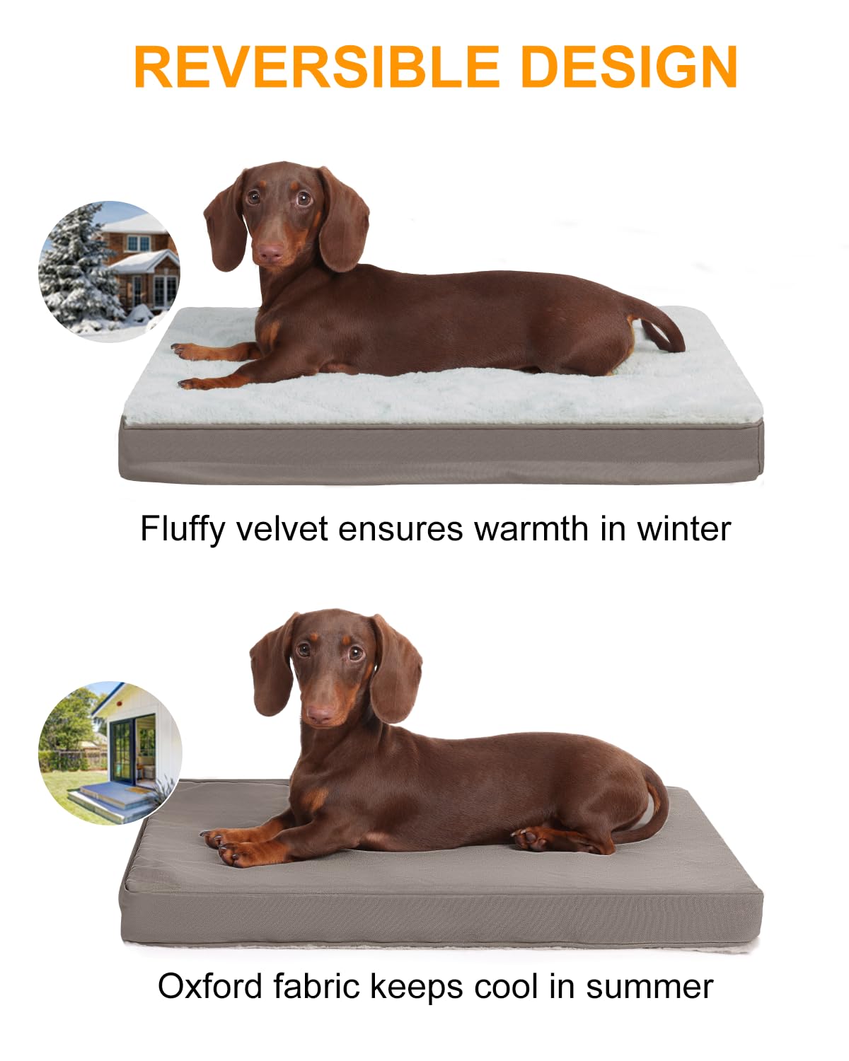 KSIIA design bicolore peluche velours et tissu oxford douceur durable