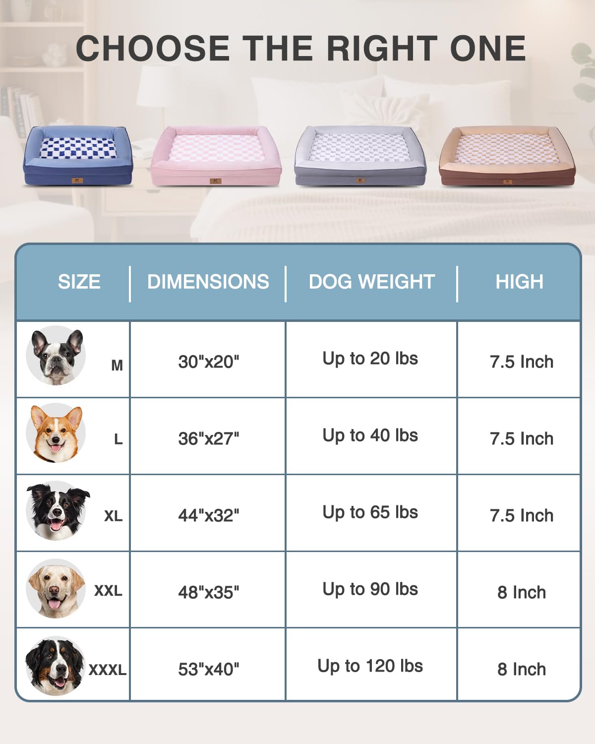 KSIIA dimensions 48x35 pouces: espace idéal pour grands chiens.