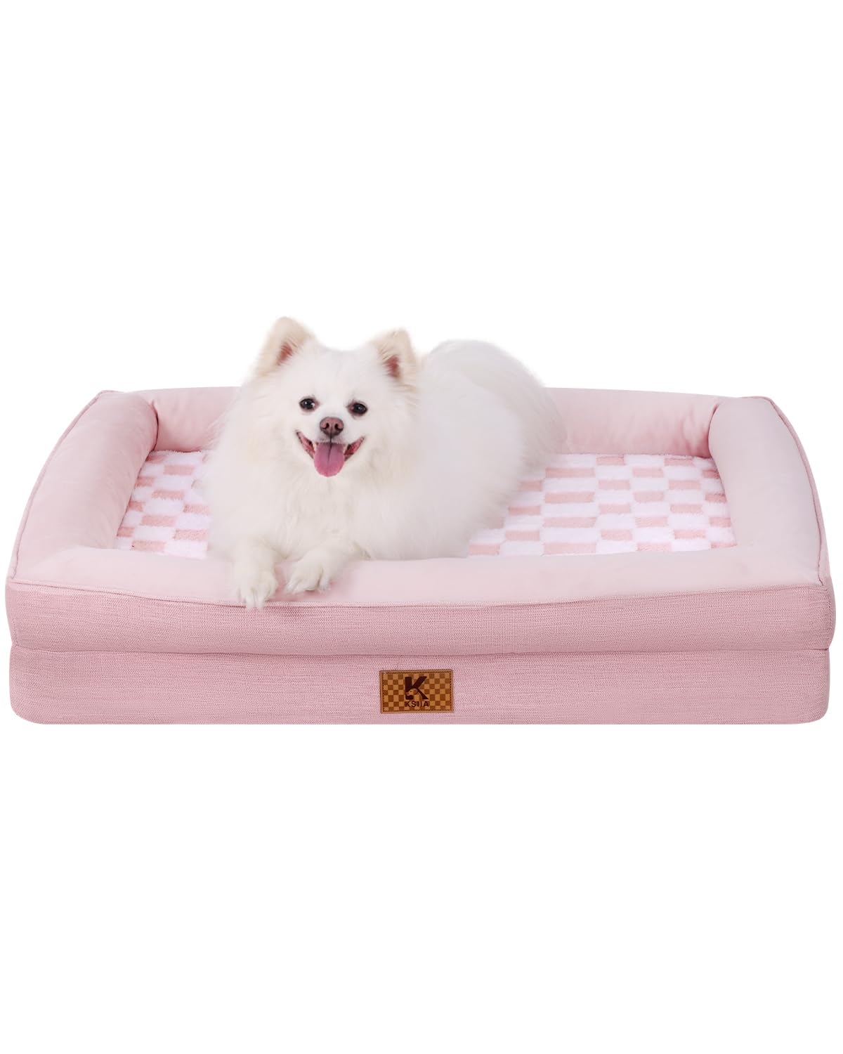 KSIIA grand lit chien: mousse mémoire nidabeille pour un soutien équilibré.