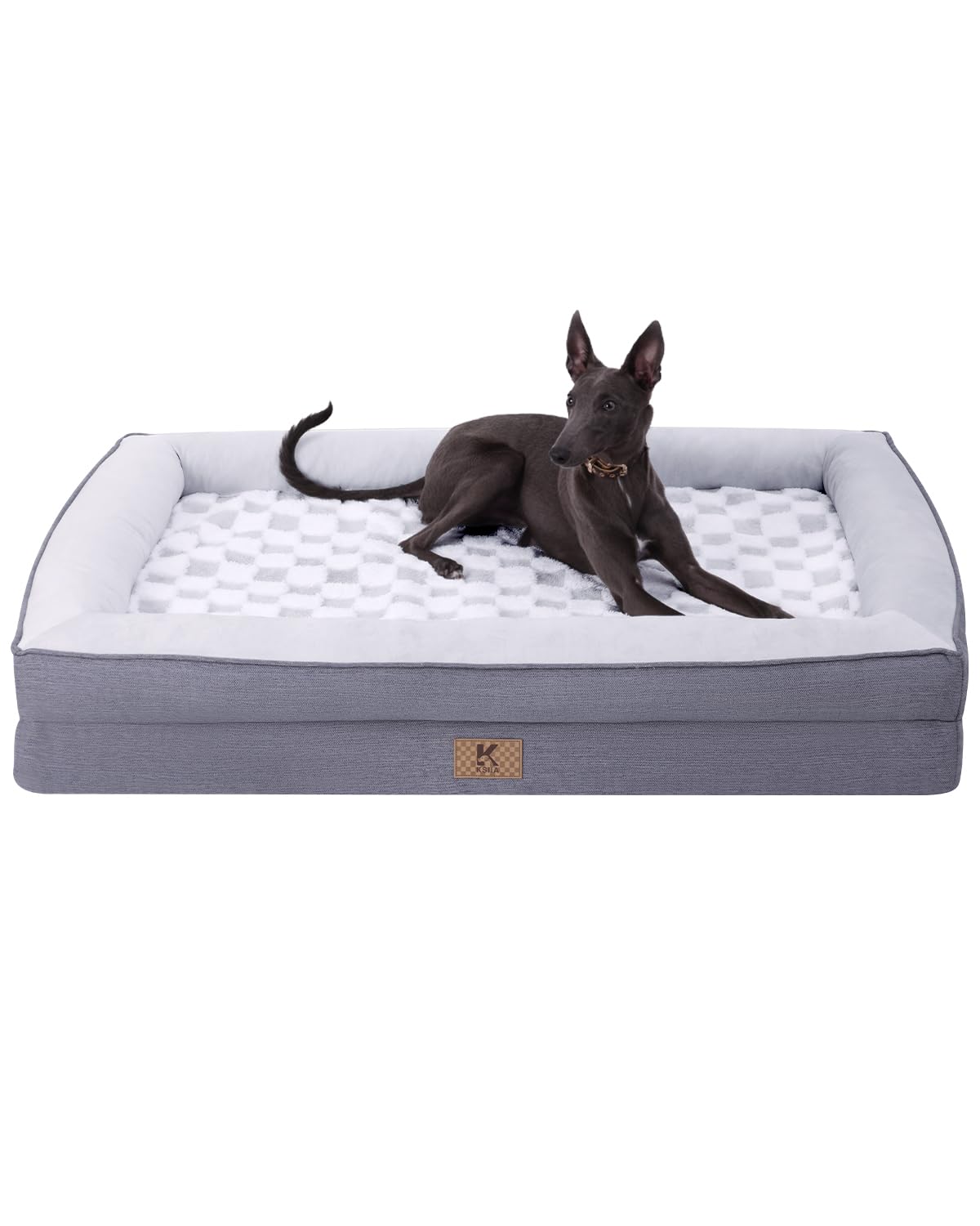 KSIIA Grand Lit Chien mousse mémoire orthopédique pour joints apaisés.