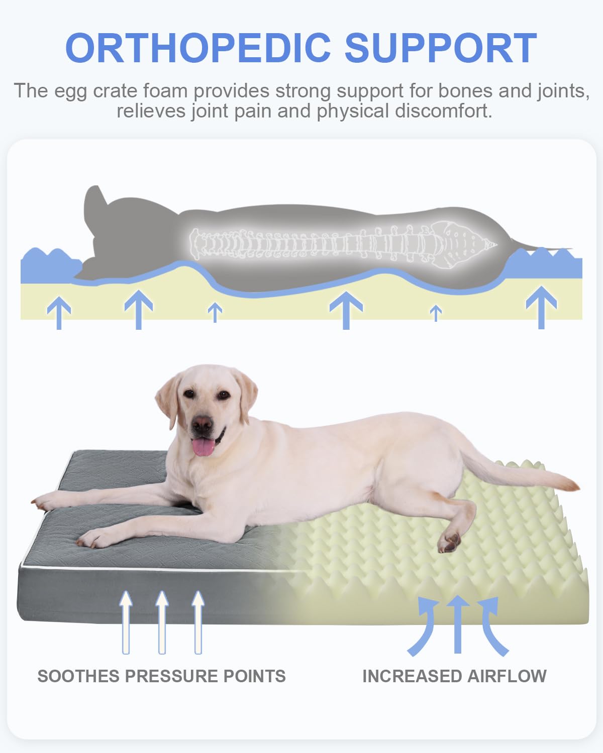 KSIIA Lit Chien XL – housse lavable et zip facilitant le nettoyage