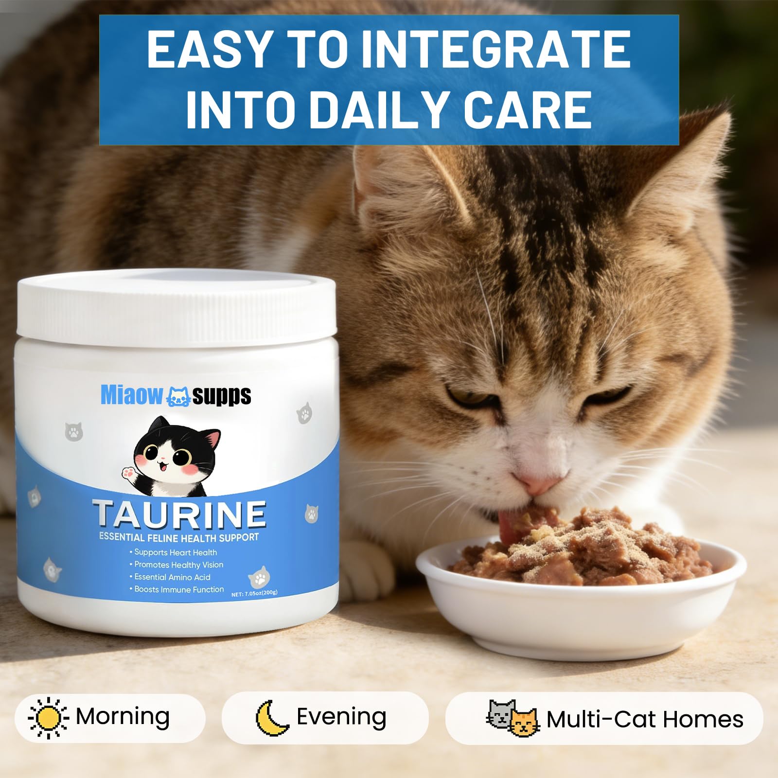 Ksjue Kittysupps Taurine: solution adaptée à plusieurs chats dans un foyer.