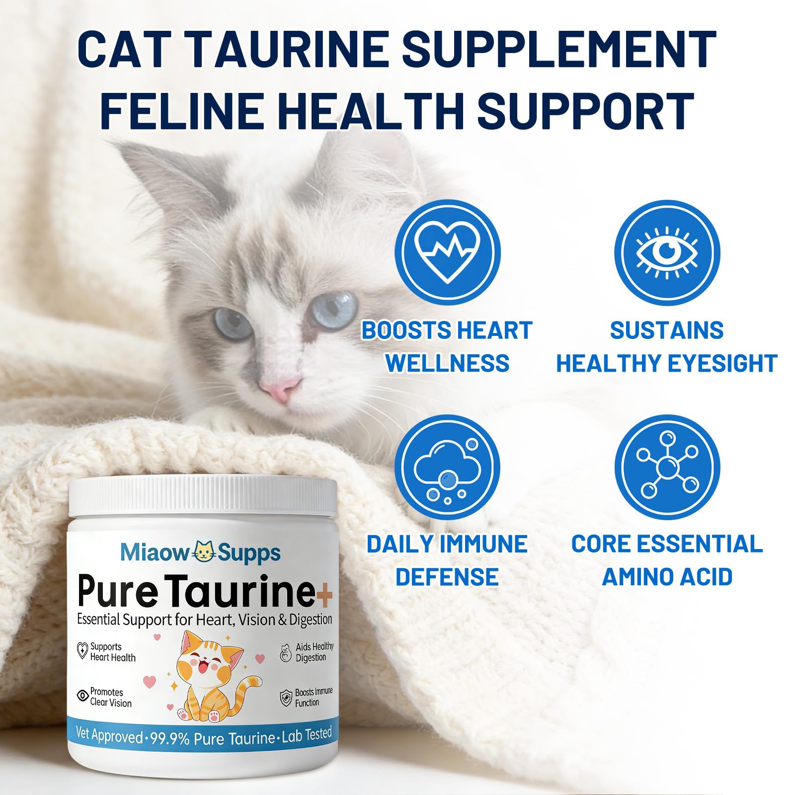 Miaow Supps Chat : formule pure sans additifs et arômes artificiels.