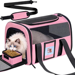 Sac chat KTSOLRA en cabine avion, accès facile et voyage confortable.