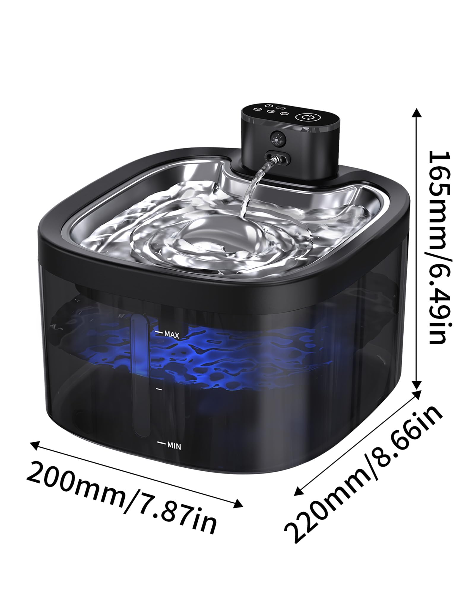 Ksuefao Fontaine Chat plateau-inox: plateau durable et hygiénique.
