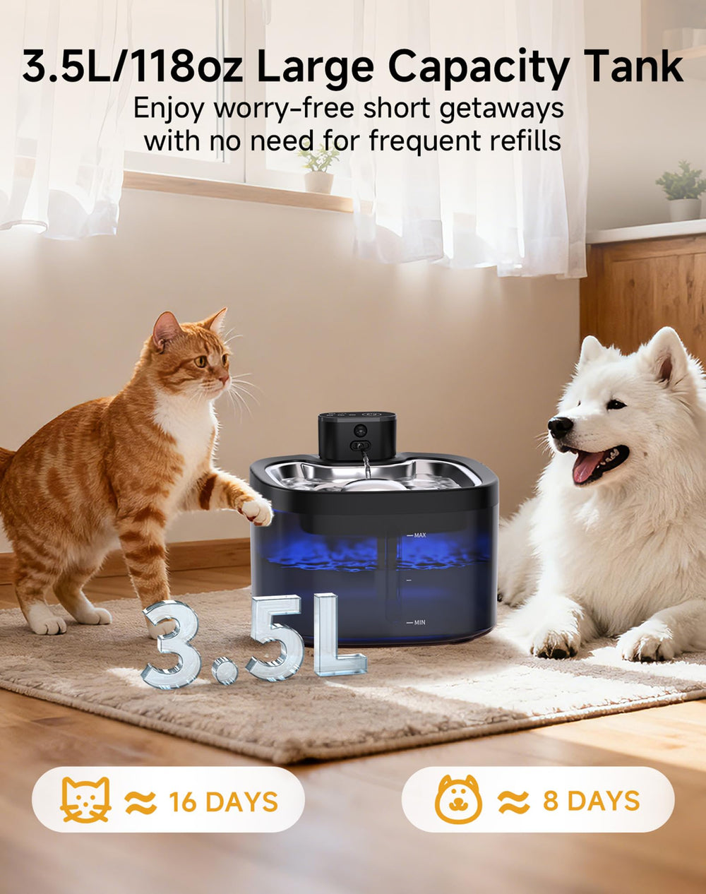 Ksuefao fontaine chat pompe silencieuse pour un fonctionnement discret