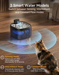 Ksuefao fontaine chat sans fil avec capteur mouvement, activation automatique