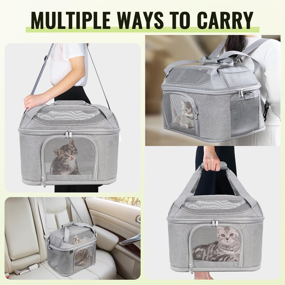 Ouverture multi-directionnelle du porte-petit-animal KTSOLRA pour un accès rapide.