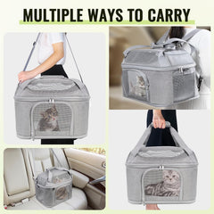 Ouverture multi-directionnelle du porte-petit-animal KTSOLRA pour un accès rapide.