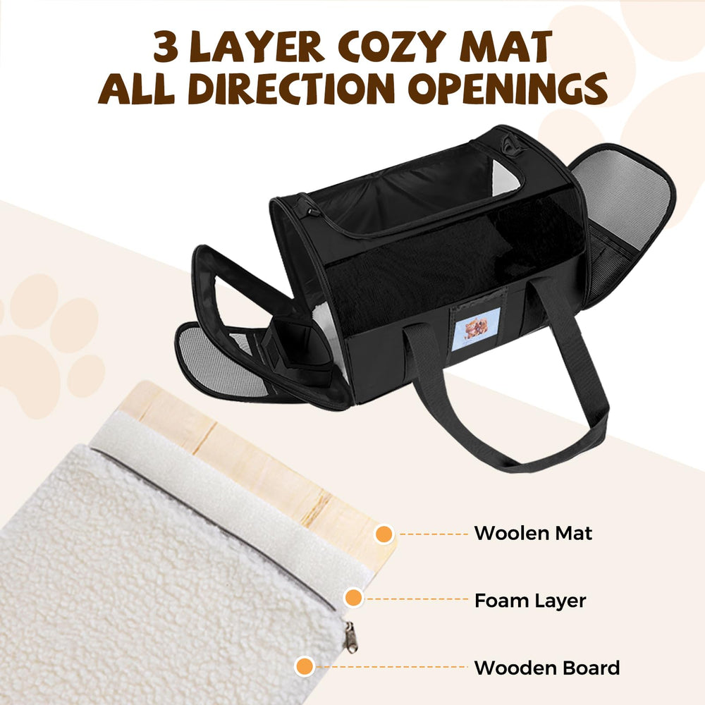 KTSOLRA sac chat doux, ventilation mesh triple pour respiration agréable.