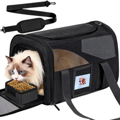 KTSOLRA sac chat doux, vue haute, transport sûr en cabine.