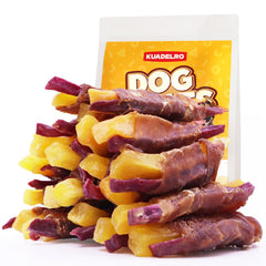 KUADELRO canard enrobé patate douce: bouchée moelleuse et parfumée pour chiens.