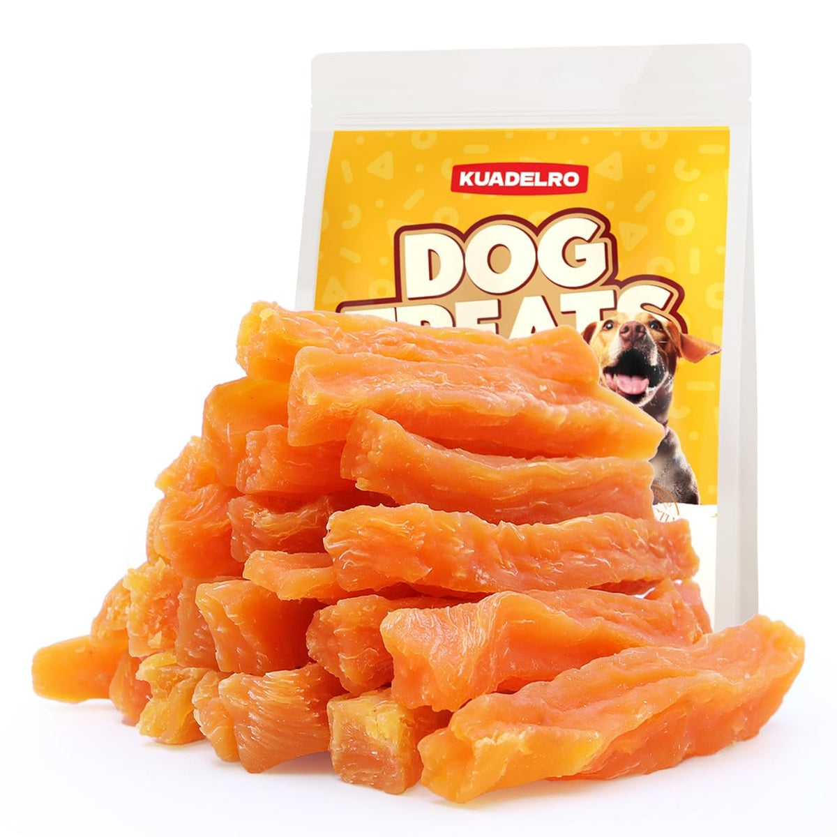 KUADELRO friandises patate douce en emballage, récompense saine pour l'entraînement.
