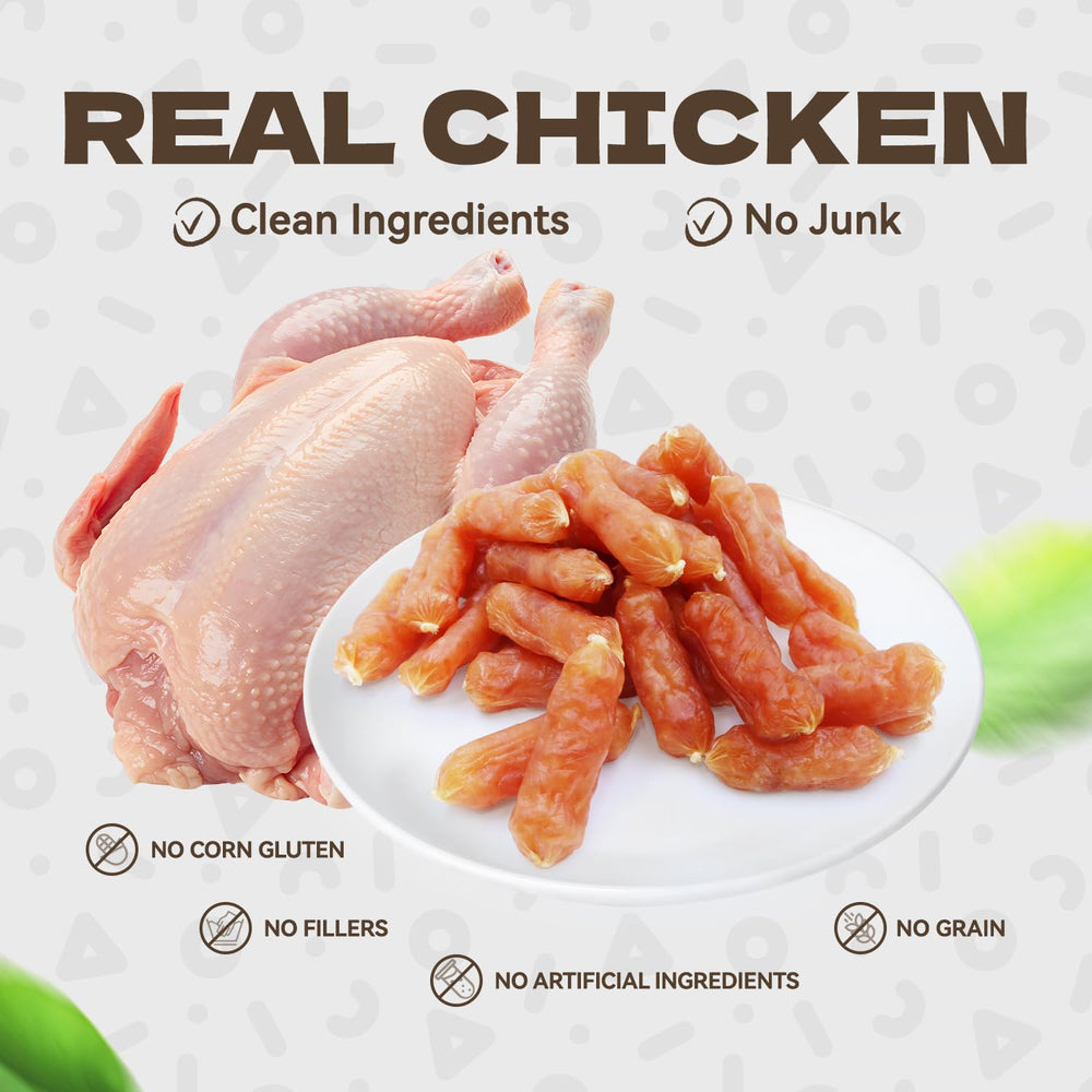 KUADELRO Saucisses de poulet texture tendre idéale pour récompenser lors de l'entraînement