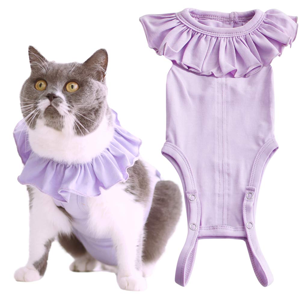 Kukaster Pet – Combinaison récupération chat femelle, couvrant correctement le ventre pour protéger les plaies.