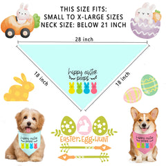 Bandana Kunovate pour chien, vue arrière, tenue festive pour Pâques.