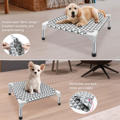Kuntrust lit chien double couche en tissu, durabilité et reversibilité.