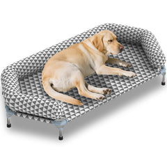 Kuntrust lit-chien orthopedique, cadre eleve a 6-cotes, offrant stabilité et surface d'appui.