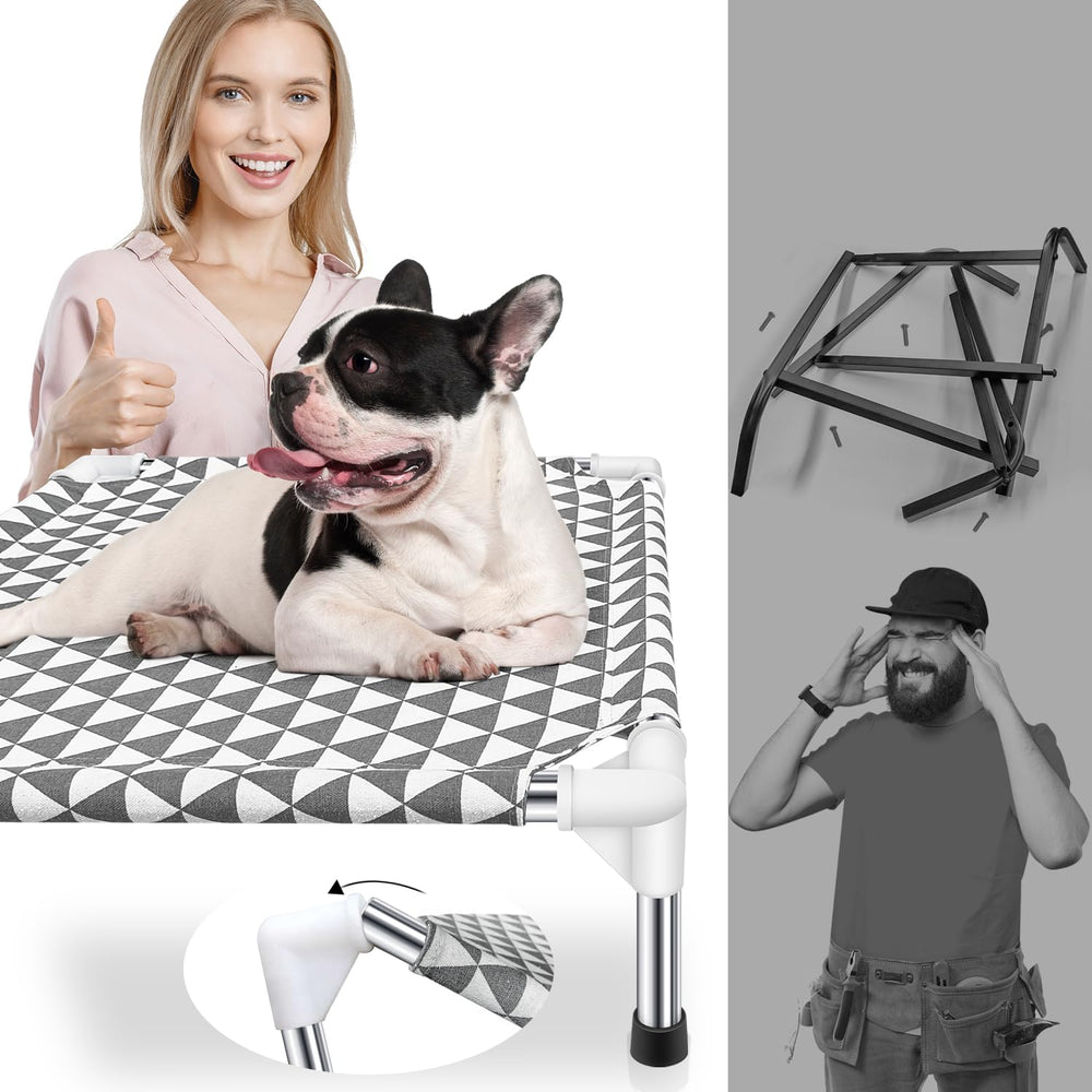 Kuntrust lit chien avec pieds anti-dérapants, stabilité sur toutes surfaces.