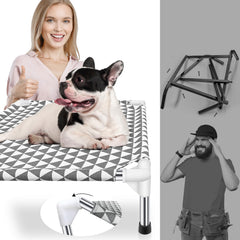 Kuntrust lit chien avec pieds anti-dérapants, stabilité sur toutes surfaces.