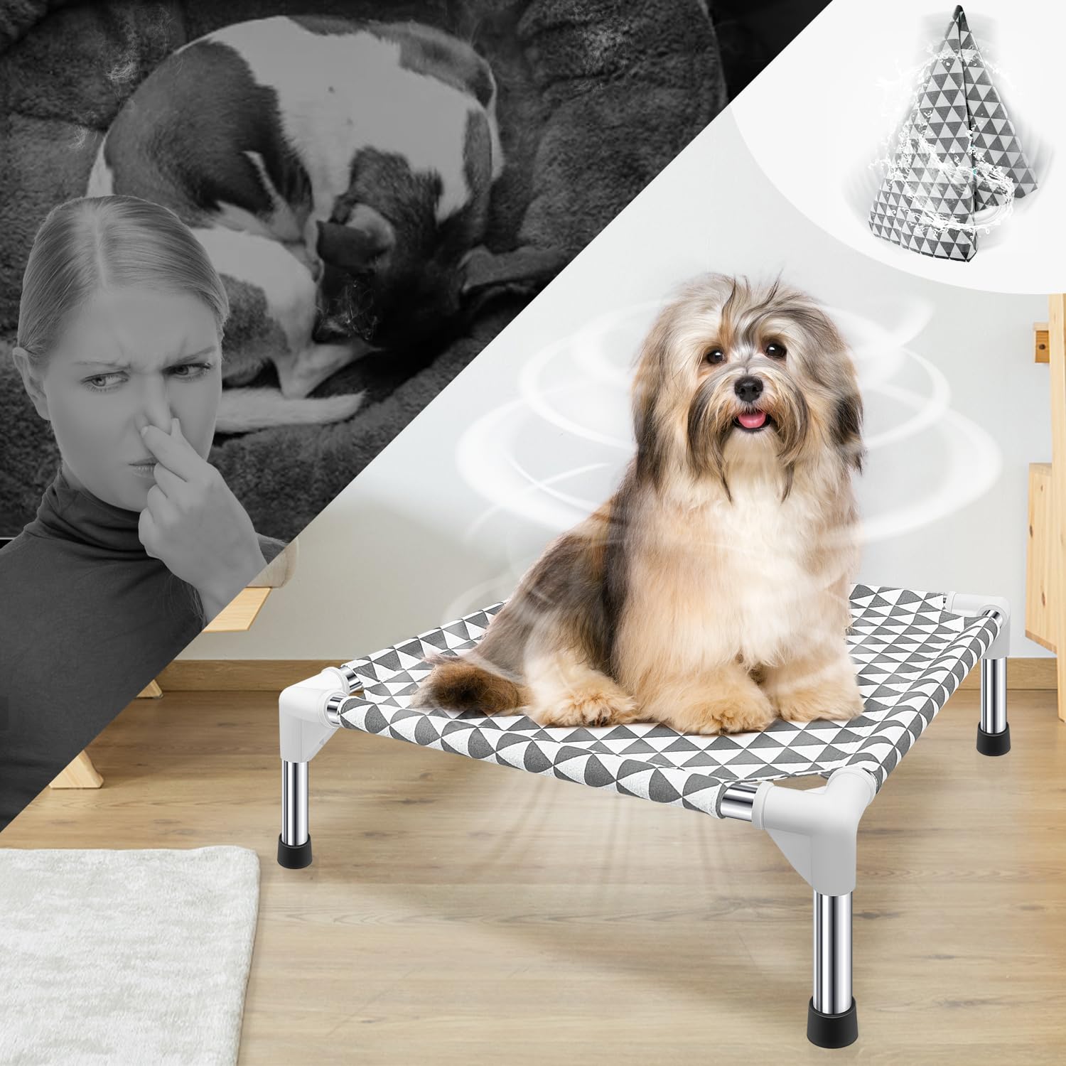 Kuntrust lit chien polyvalent et portable, parfait pour voyages et camping.