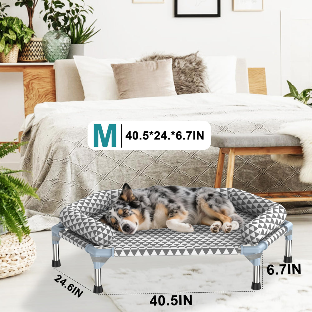 Kuntrust lit surélevé pour chien moyen protège contre l’humidité et sols froids