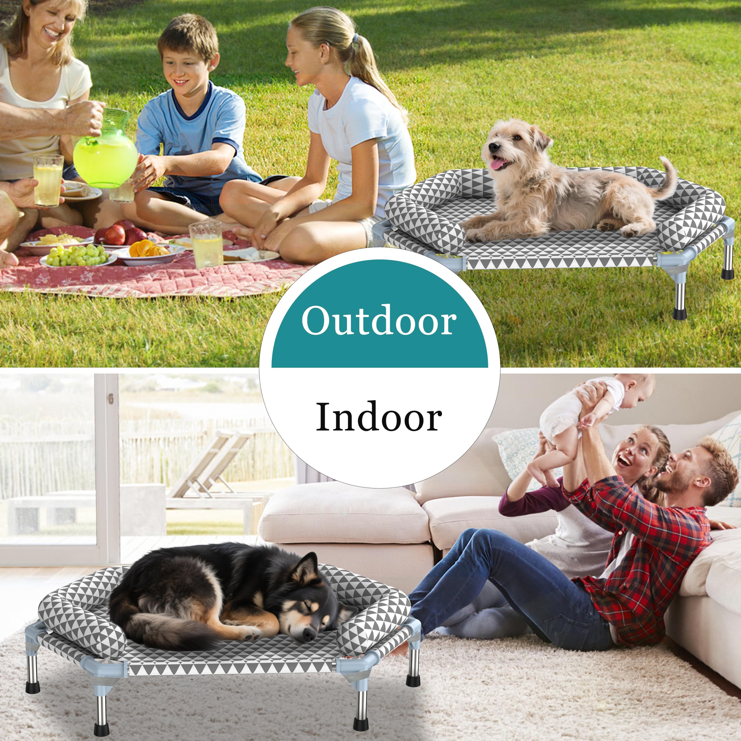 Kuntrust lit orthopédique pour chien moyen utilise un matériau respirant et durable