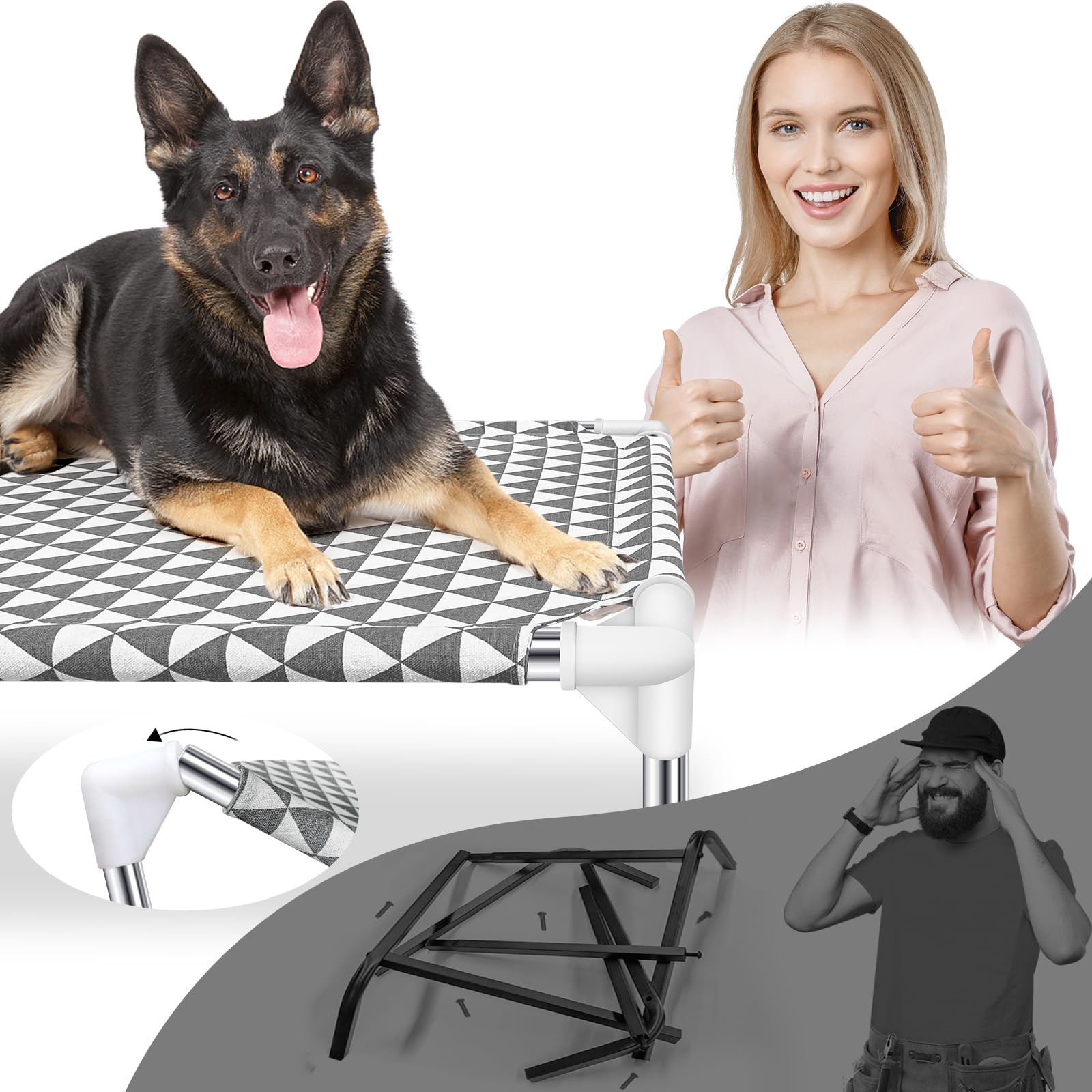 Pieds en caoutchouc anti-dérapants, stabilité sur surfaces glissantes.