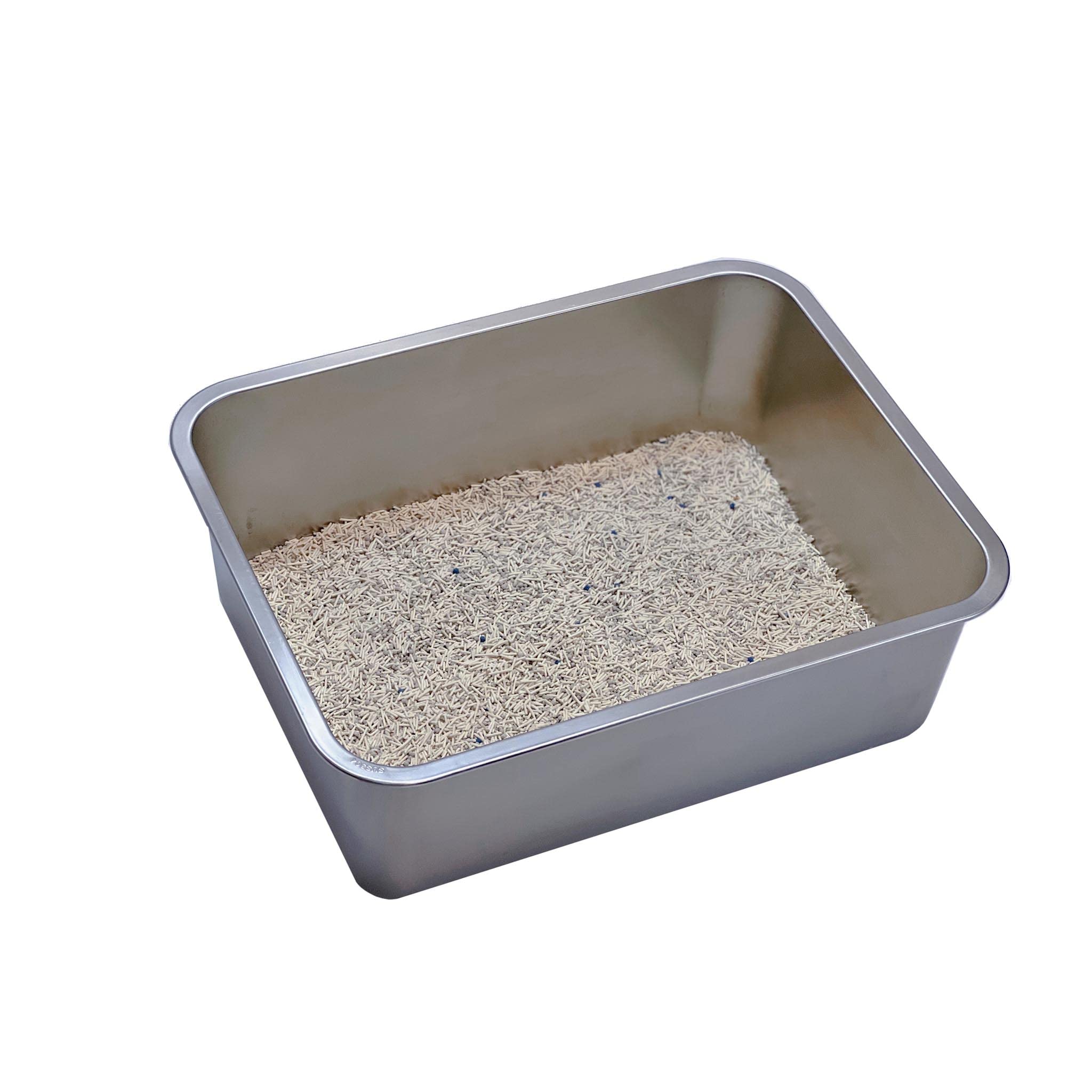 Litière KUNWU en acier inox XXL avec pan robuste pour gros chats.