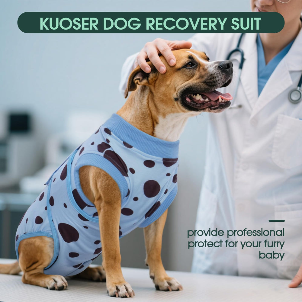 Kuoser Alternative au collier de protection chien bleu a pois, evite les attentions indésirables