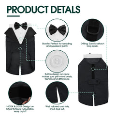Détails décoratifs sur le tuxedo Kuoser ajoutant un look chic.