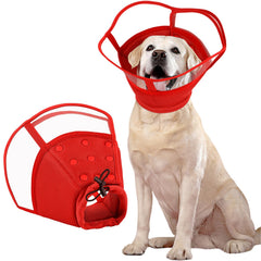 Kuoser collier-cone pour chien grand après chirurgie, rouge et protecteur.