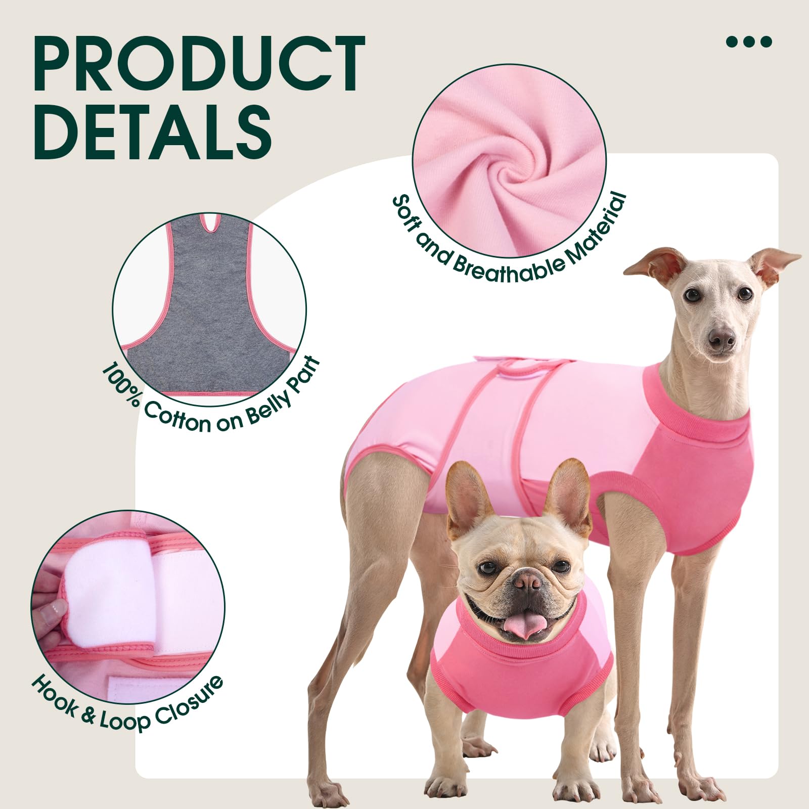 Kuoser vêtement post-partum polyvalent pour chien, pratique après chirurgie
