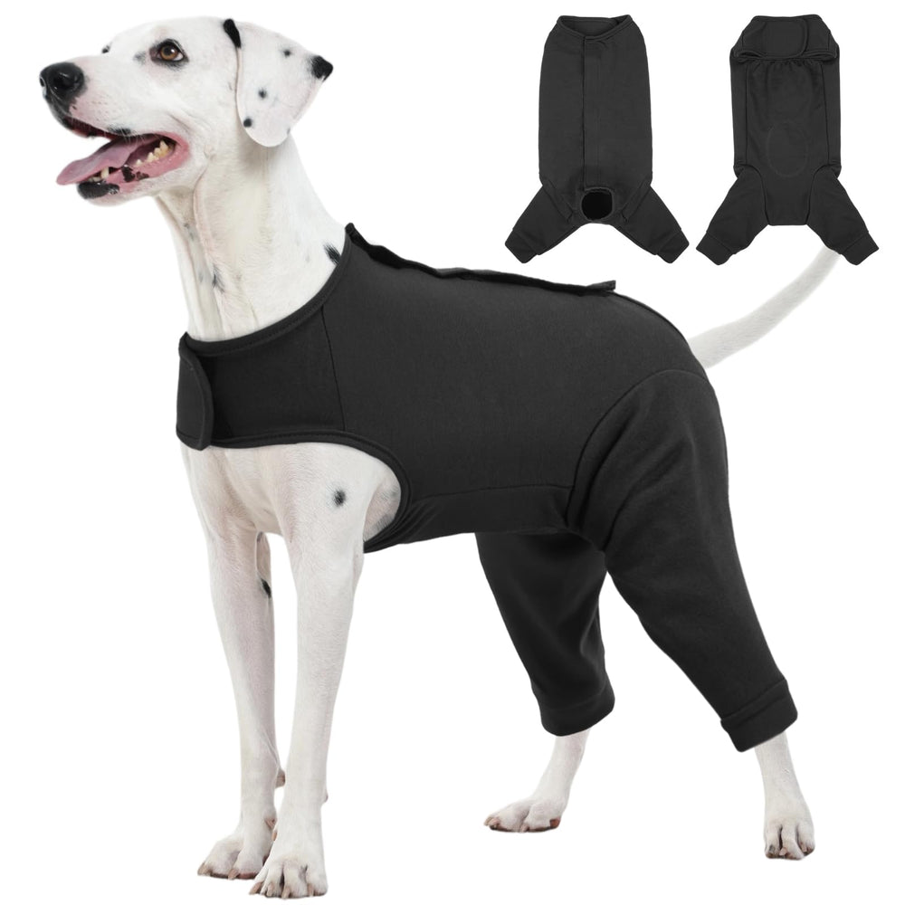Kuoser combinais on récupération chien abdomen, vue avant, protège l'abdomen et favorise le repos.