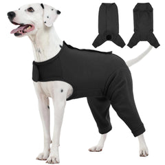 Kuoser combinais on récupération chien abdomen, vue avant, protège l'abdomen et favorise le repos.