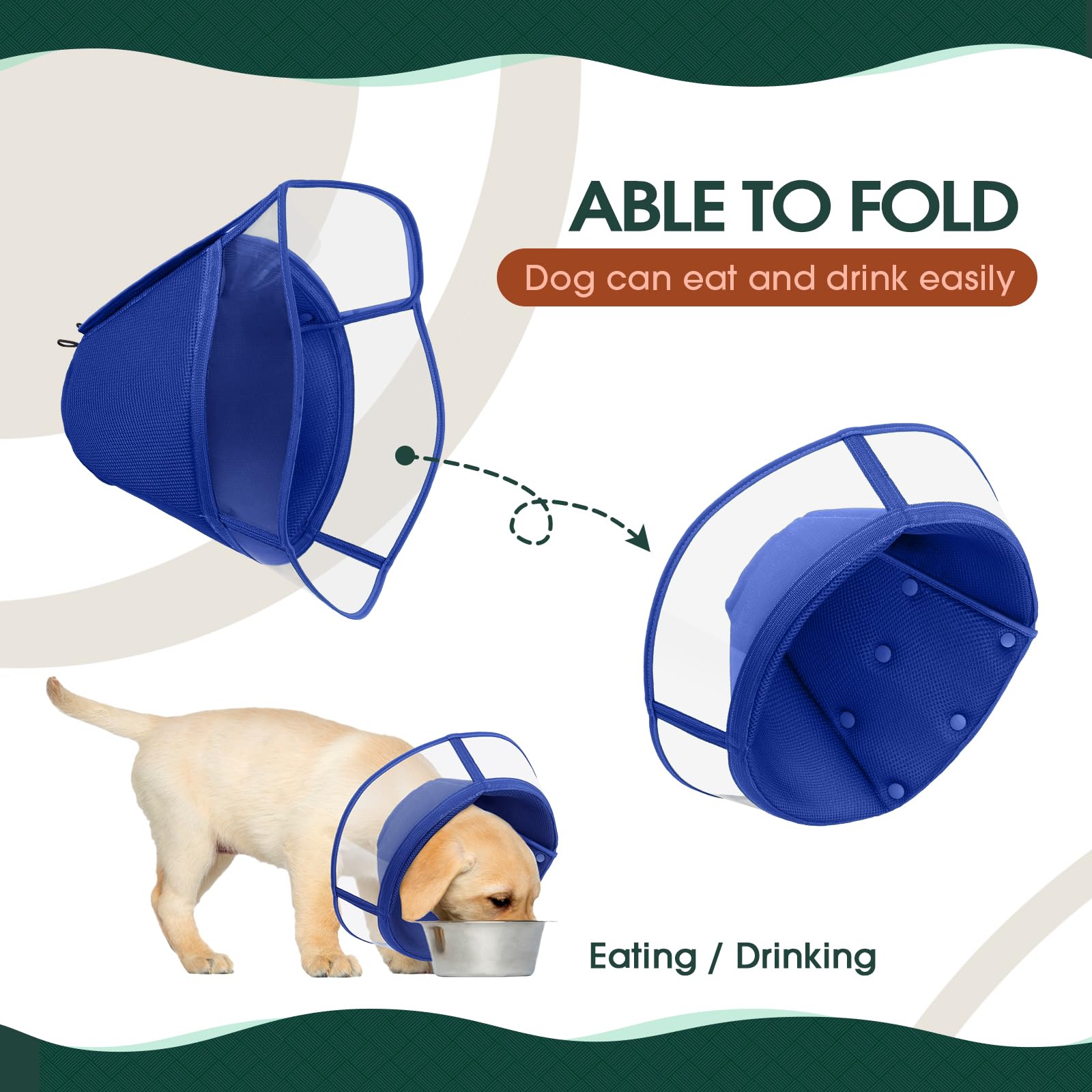 Kuoser collier cône chien grand bleu – entretien facile et nettoyage simple.