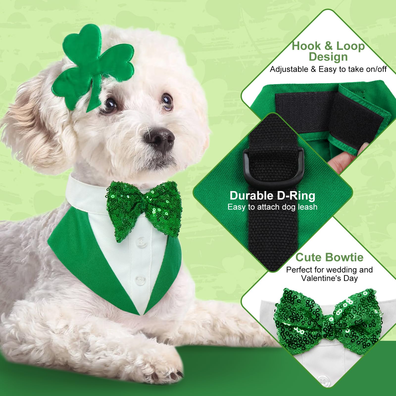 Kuoser costume smoking chien Saint-Patrick vue arrière avec ajustement soigné