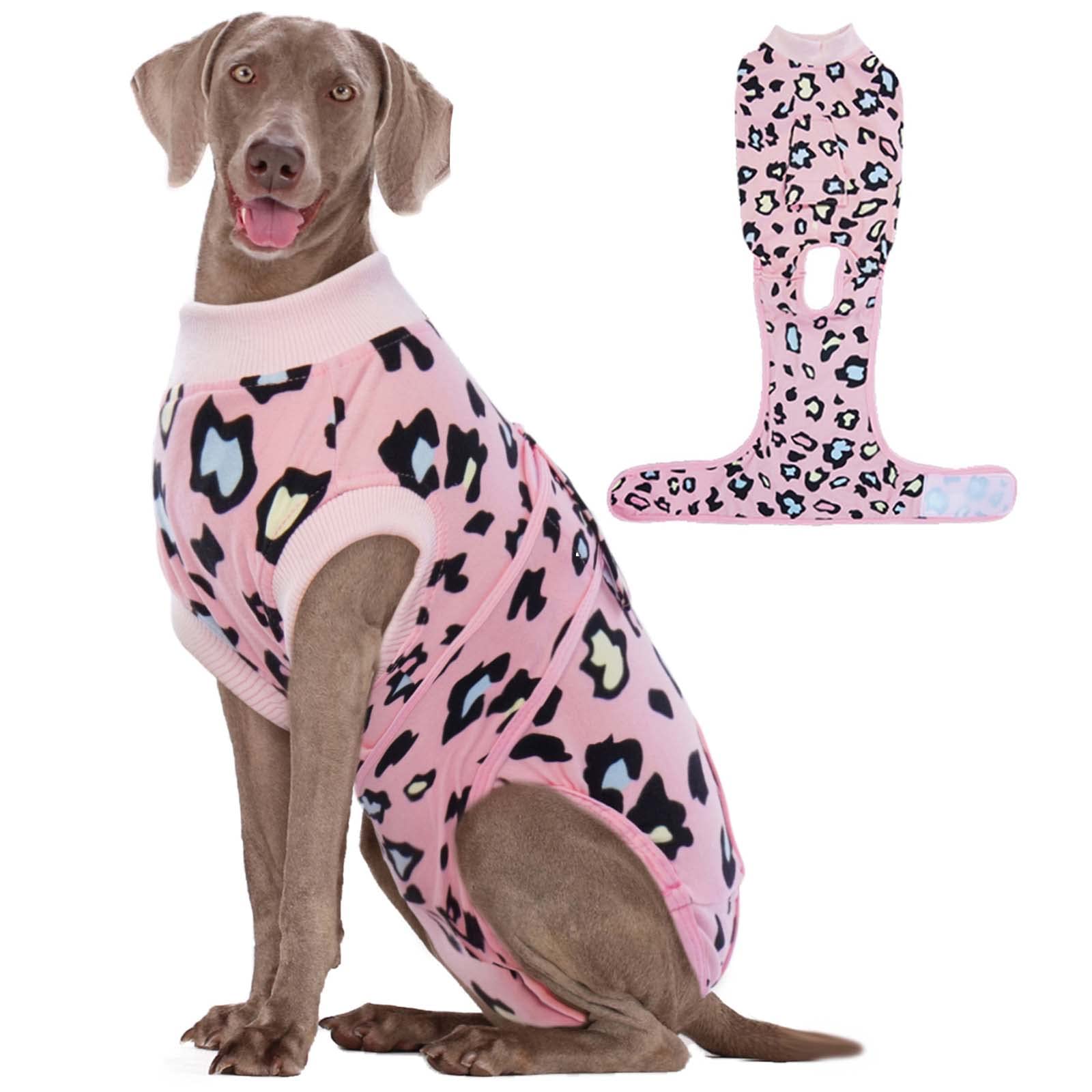 Kuoser tenue de récupération pour chien, vue avant, protège les plaies tout en restant confortable.