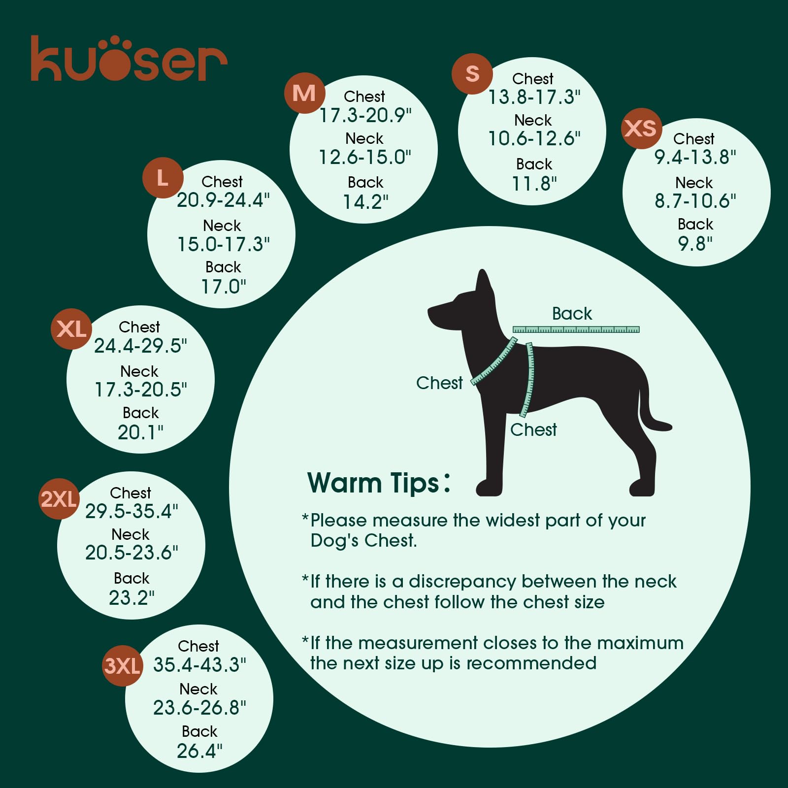 Kuoser manteau chien avec doublure polaire pour sorties par temps froid.