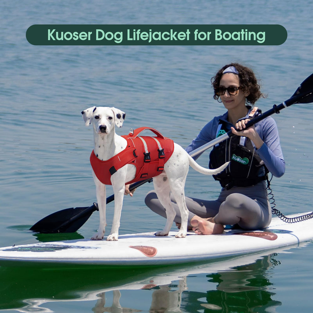 Kuoser gilet chien anneau-D sauvetage, sécurité et contrôle sur l'eau.