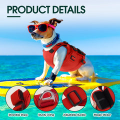 Kuoser gilet chien anse sauvetage anneau-D, aide rapide lors du sauvetage en eau.