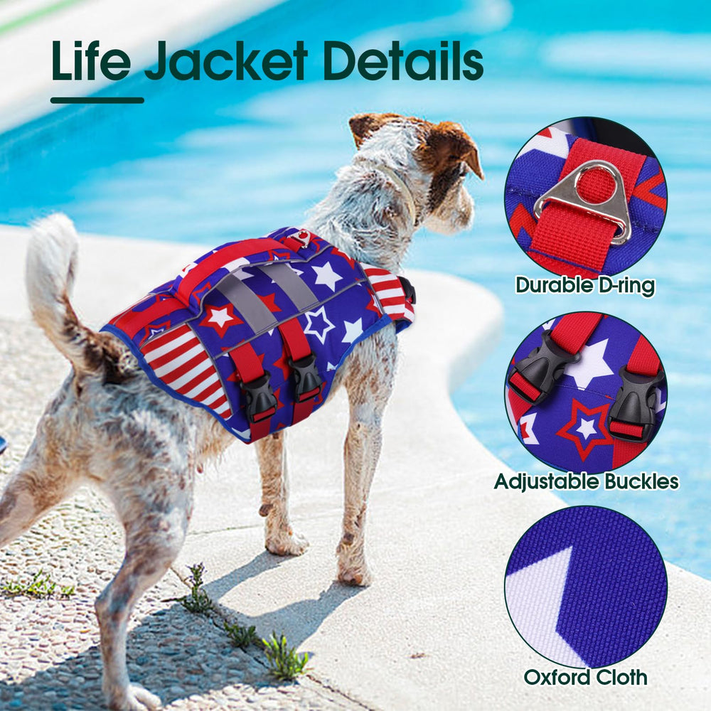 Kuoser XXL gilet de vie chien avec bandes réfléchissantes visibles.